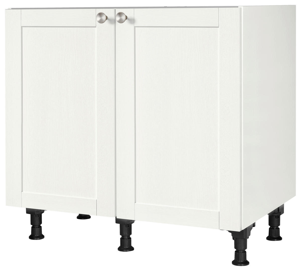 SPÜLENUNTERSCHRANK 90/87/56 cm  in Weiß  - Edelstahlfarben/Weiß, MODERN, Holzwerkstoff/Metall (90/87/56cm) - Nobilia