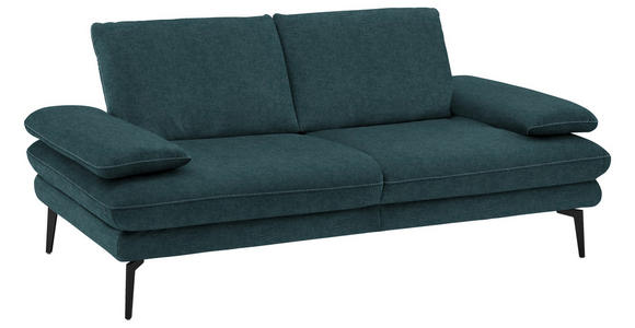 2,5-SITZER in Velours Petrol - Beige/Petrol, Design, Textil/Metall (196/89/104cm) - Dieter Knoll
