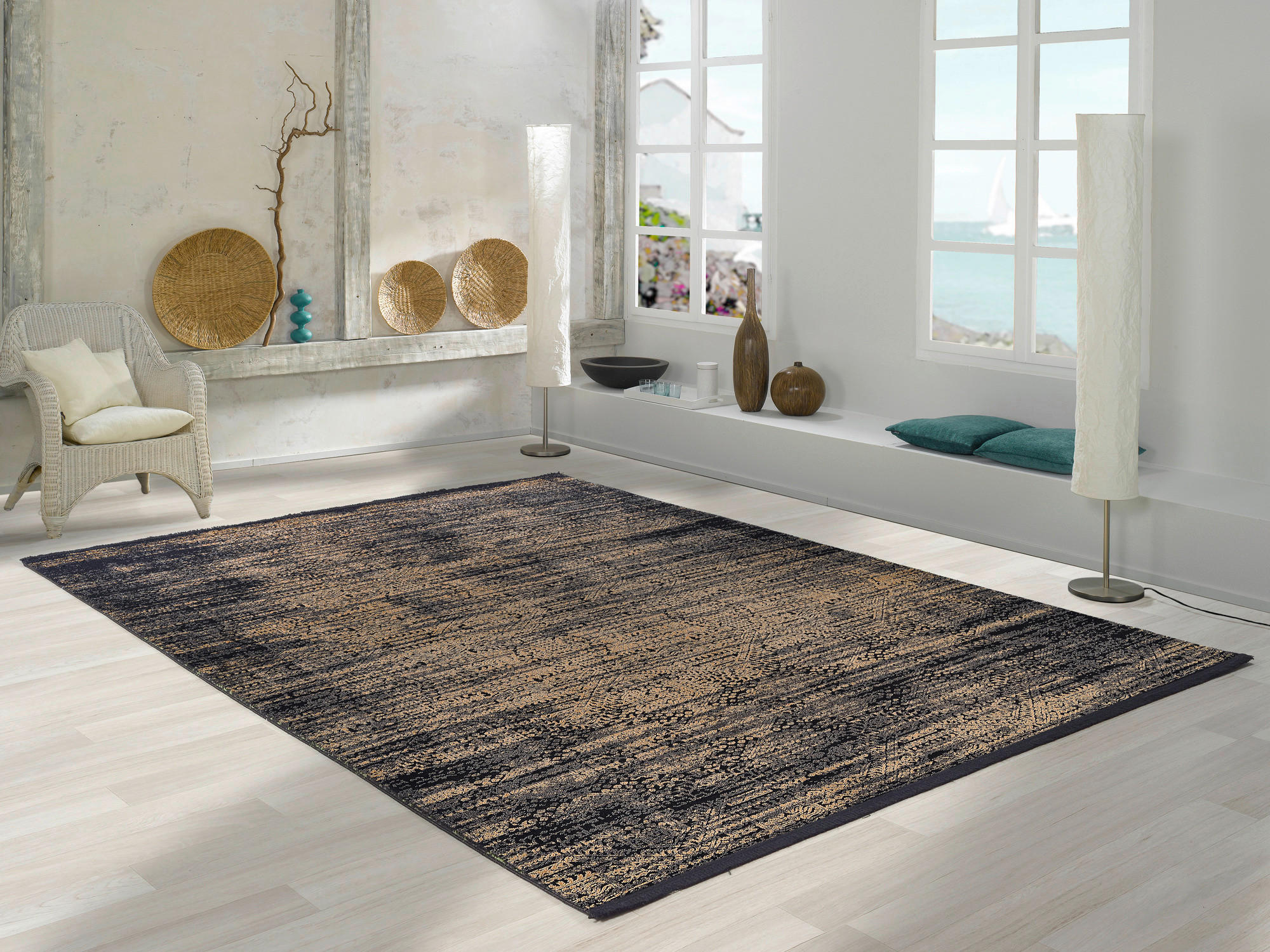 WEBTEPPICH 65/130 cm Rio  - Goldfarben, Design, Textil (65/130cm) - Dieter Knoll