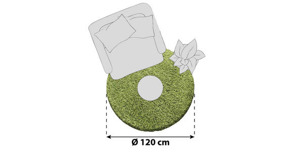 HOCHFLORTEPPICH 120 cm Dream 4000 Grün - Grün, KONVENTIONELL, Textil (120cm) - Novel