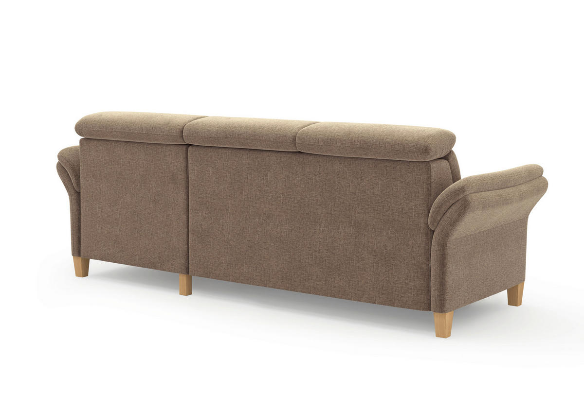 ECKSOFA GLENDALE E Hellbraun Flachgewebe  - Hellbraun/Eichefarben, KONVENTIONELL, Holz/Textil (253/166cm) - Sit & More