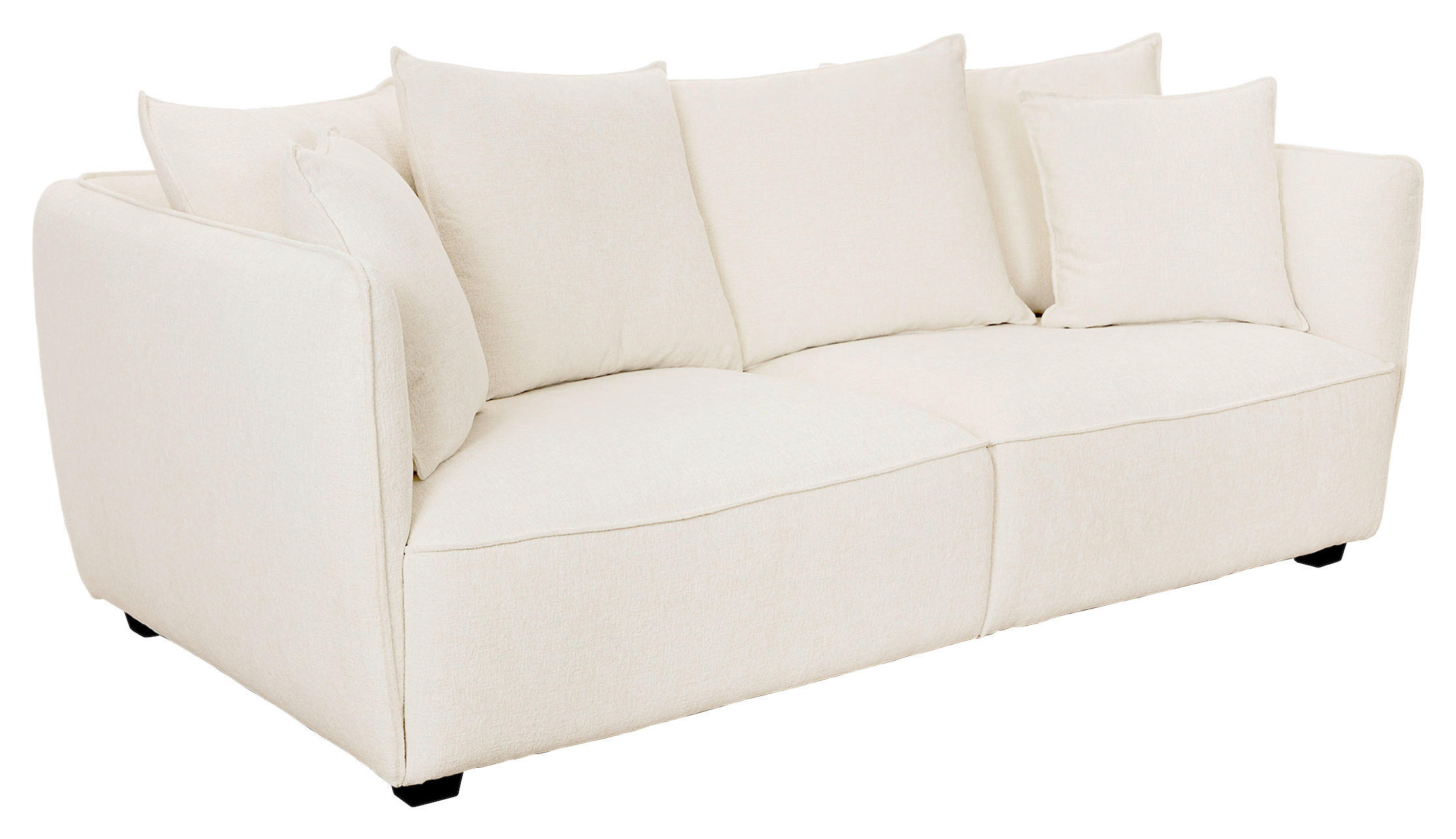3-SITS SOFFA i cremefärgad  - svart/cremefärgad, Basics, metall/trä (220/88/108cm) - Pure Home Comfort