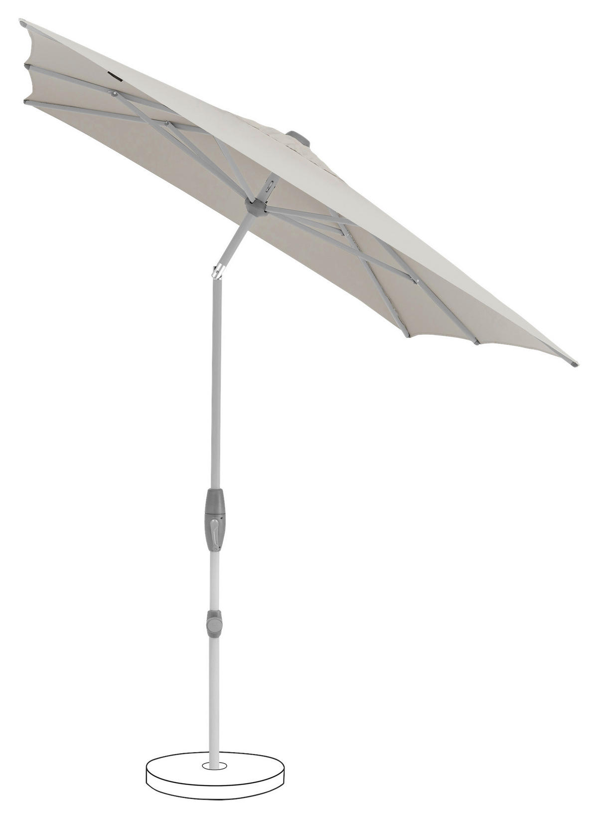 SONNENSCHIRM Hellgrau  - Silberfarben/Hellgrau, KONVENTIONELL, Textil/Metall (250/200cm) - Suncomfort by Glatz