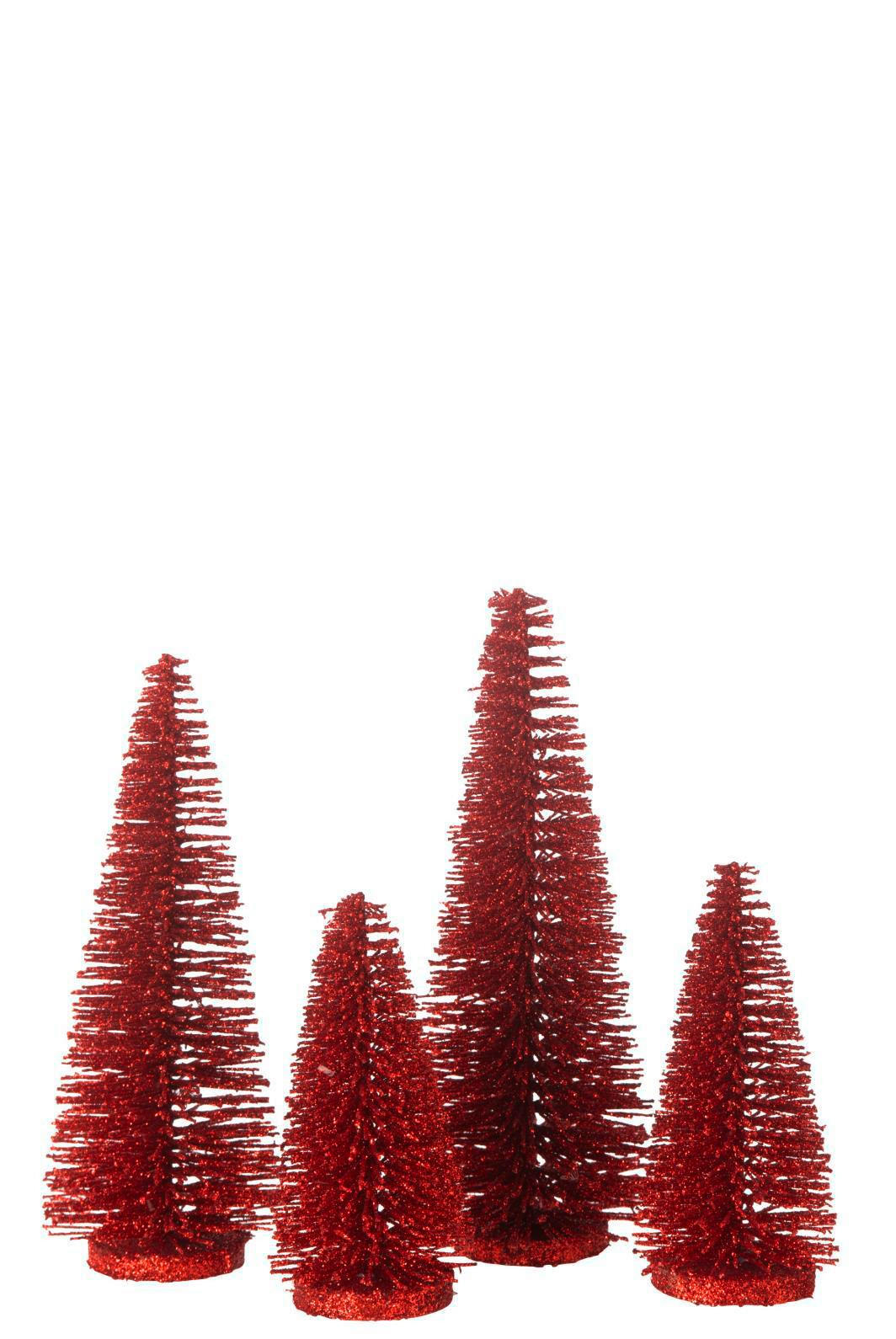 DEKOWEIHNACHTSBAUM Rot  - Rot, Basics, Kunststoff (10/10/15cm)