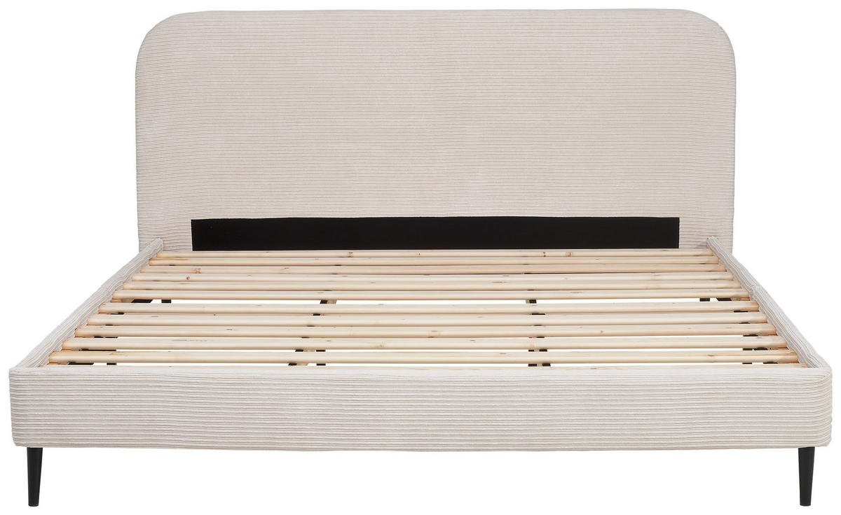 LIT REMBOURRÉ 180/200 cm  in Naturfarben  - Schwarz/Naturfarben, Modern, Holz/Textil (180/200cm) - Livetastic