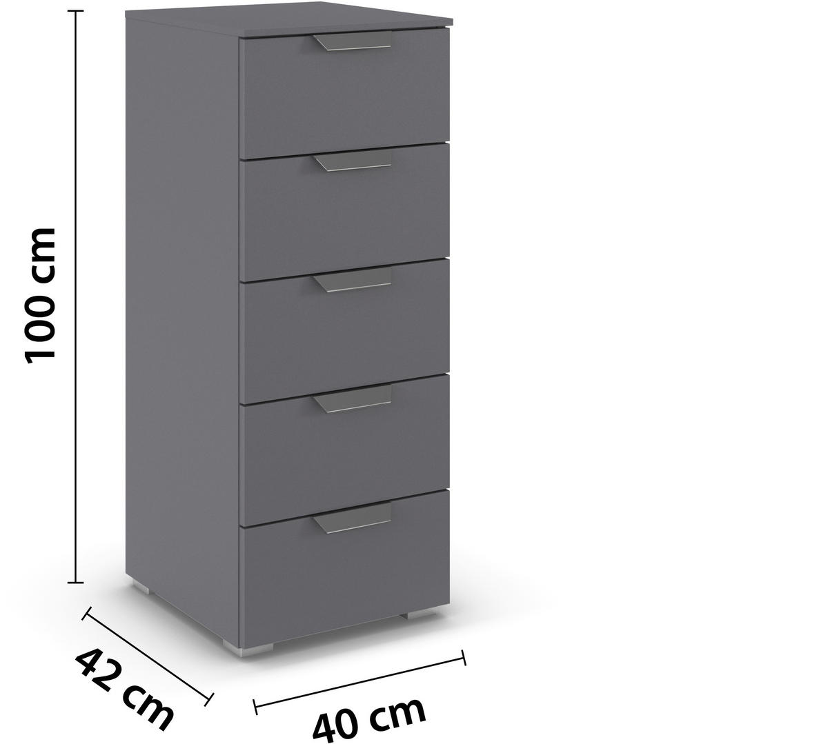 KOMMODE  in 40/100/35 cm  - Chromfarben/Dunkelgrau, Design, Holzwerkstoff/Metall (40/100/35cm) - Carryhome