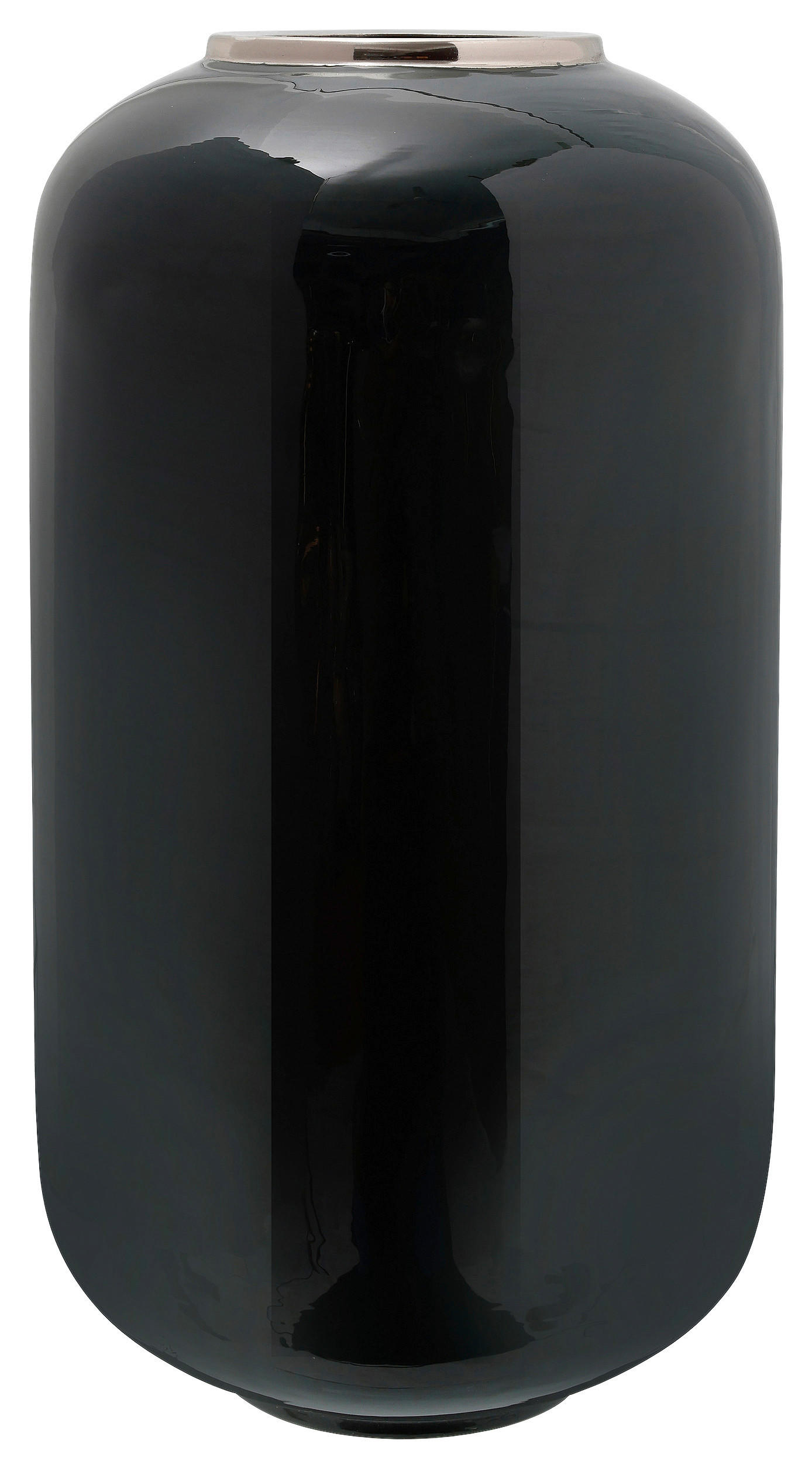 VASE  - Dunkelgrün/Silberfarben, Trend, Metall (24/24/50cm) - Kayoom