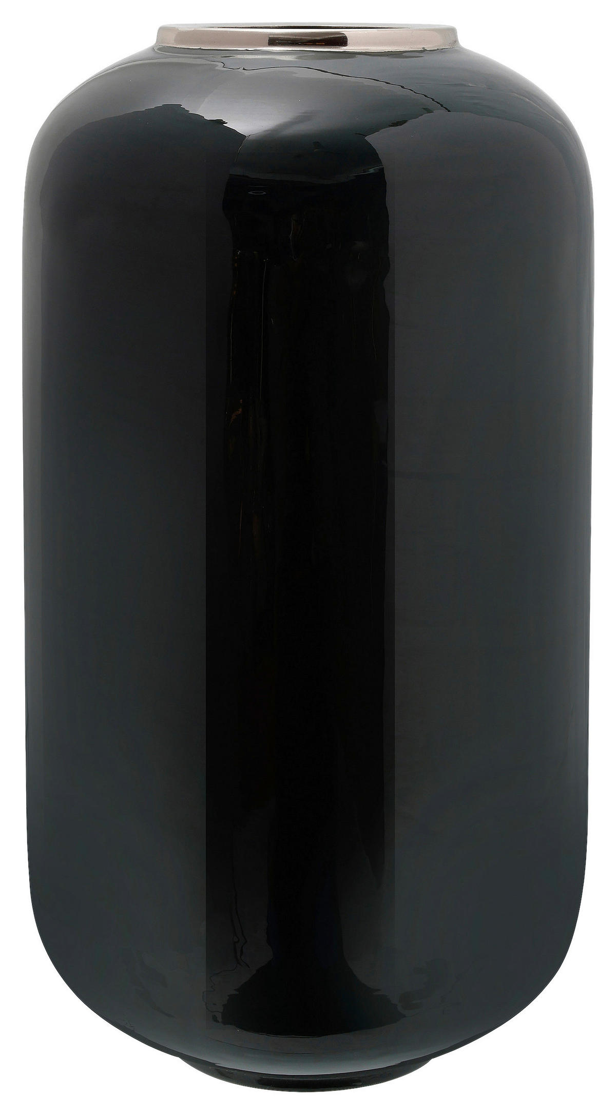 VASE  - Dunkelgrün/Silberfarben, Trend, Metall (24/24/50cm) - Kayoom