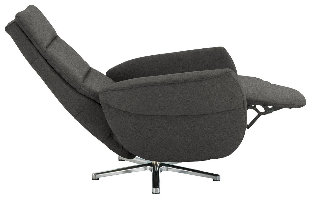 RELAXSESSEL Textil Grau  - Chromfarben/Grau, Design, Textil/Metall (78/113/83cm) - Beldomo Speed