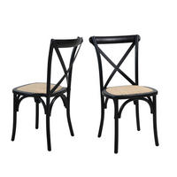 ARMLEHNSTUHL-SET 2 Stück  in  - Schwarz/Naturfarben, MODERN, Holz (48/89/52cm) - MID.YOU