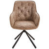 ARMLEHNSTUHL  in Eisen Mikrofaser  - Schwarz/Braun, Modern, Holz/Textil (61/91/59cm) - Livetastic