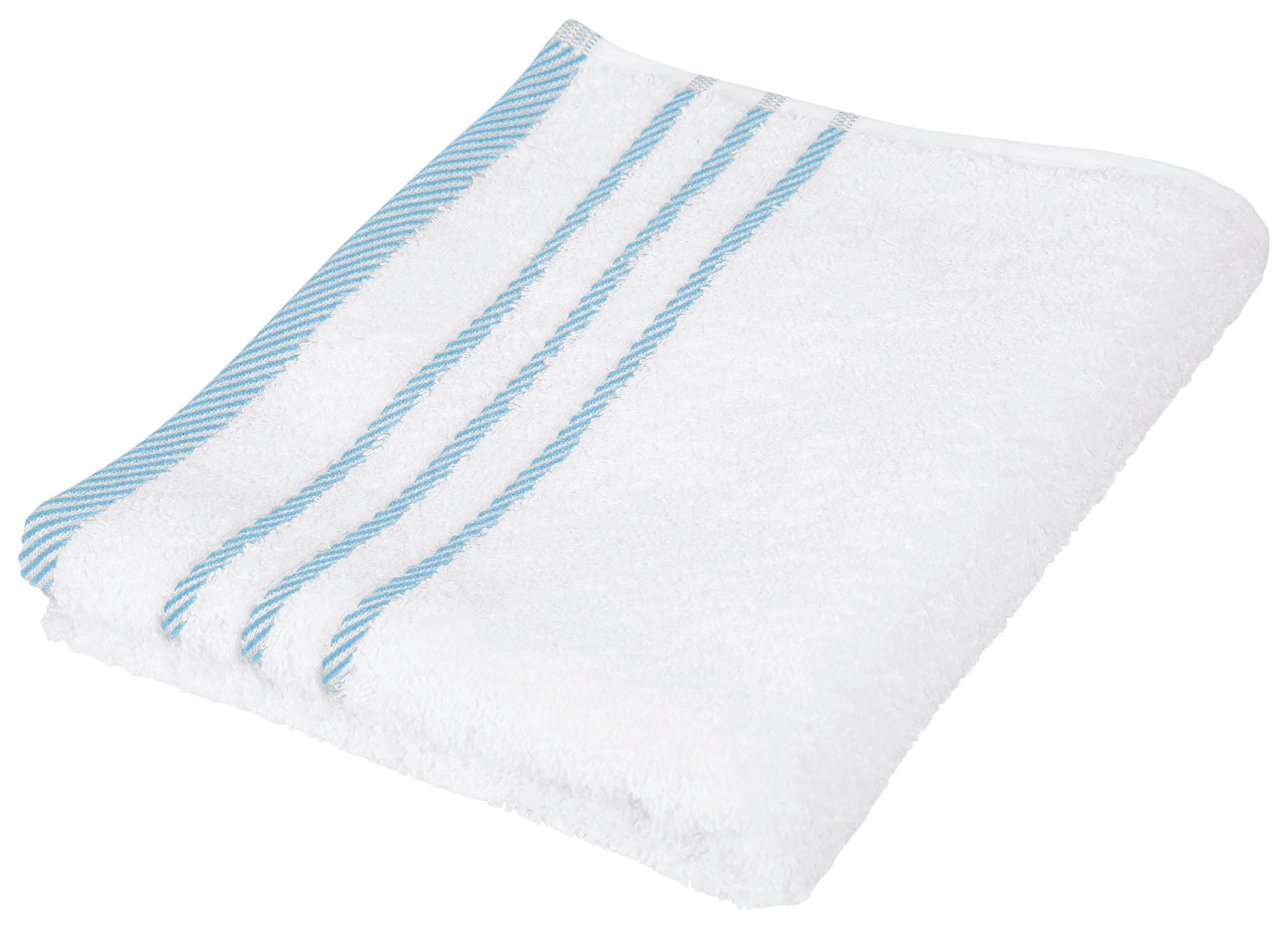 RUČNIK 50/90 cm , bijela, boje petroleja  COLORS  - bijela/boje petroleja, Konvencionalno, tekstil (50/90cm) - Esposa