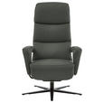 RELAXSESSEL in Leder Anthrazit  - Anthrazit/Schwarz, Design, Leder/Metall (76/110/86cm) - Dieter Knoll