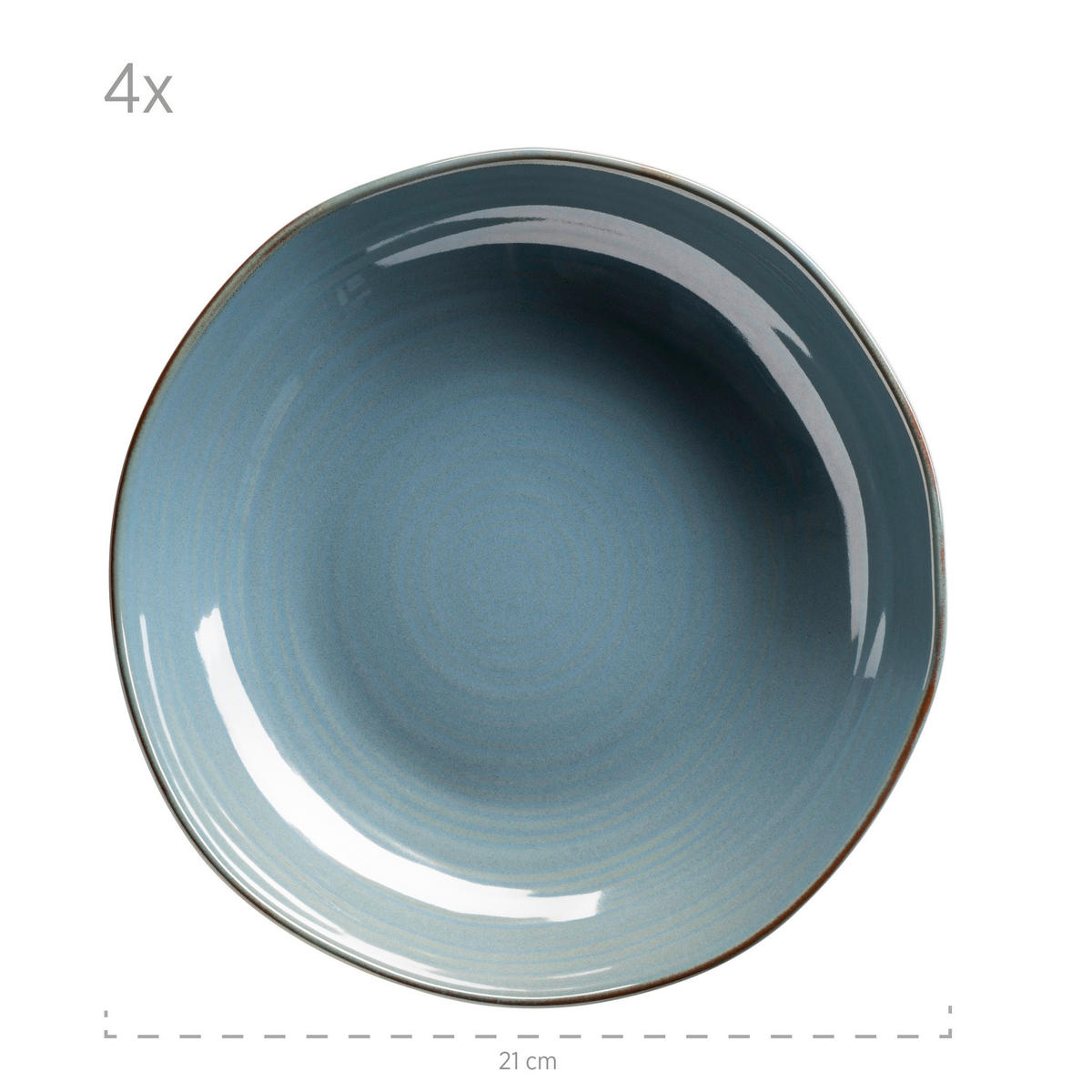 TAFELSERVICE Nottingham 8-teilig  - Blaugrau, Basics, Keramik - Mäser