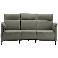 TRAPEZSOFA in Echtleder Grau  - Schwarz/Grau, KONVENTIONELL, Leder/Metall (221/103/95cm) - Dieter Knoll