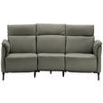 TRAPEZSOFA in Echtleder Grau  - Schwarz/Grau, KONVENTIONELL, Leder/Metall (221/103/95cm) - Dieter Knoll