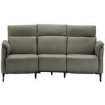 TRAPEZSOFA Echtleder Grau  - Schwarz/Grau, KONVENTIONELL, Leder/Metall (221/103/95cm) - Dieter Knoll