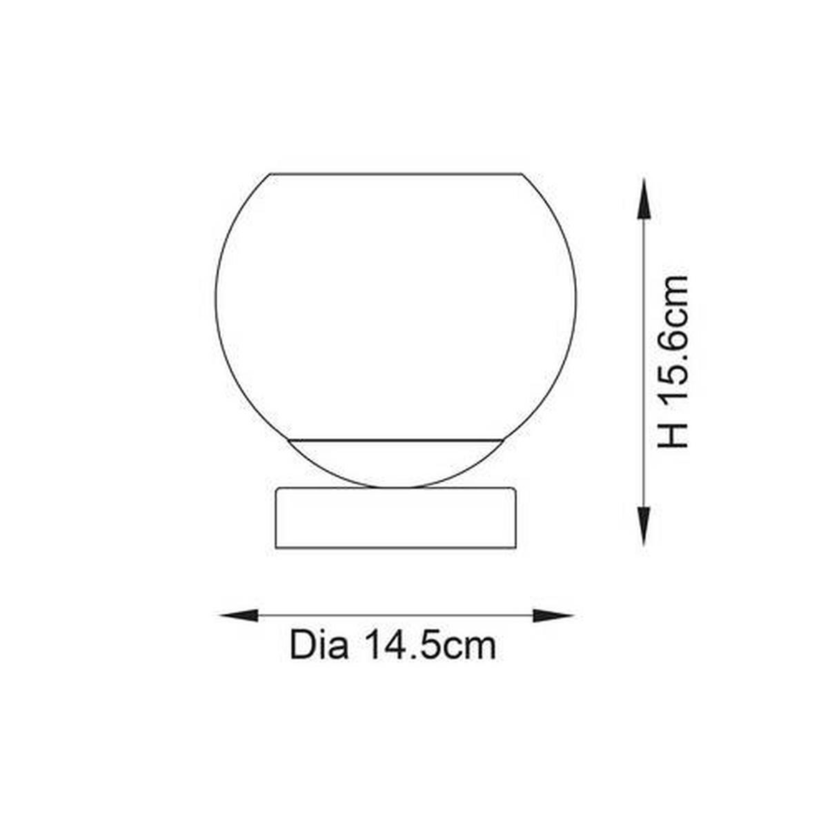 TISCHLEUCHTE 15/15.6 cm   - Chromfarben/Schwarz, Basics, Glas/Metall (15/15.6cm) - ENDON