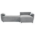 ECKSOFA Grau Cord  - Schwarz/Grau, KONVENTIONELL, Kunststoff/Textil (266/180cm) - Carryhome