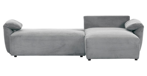 ECKSOFA Grau Cord - Schwarz/Grau, KONVENTIONELL, Kunststoff/Textil (266/180cm) - Carryhome