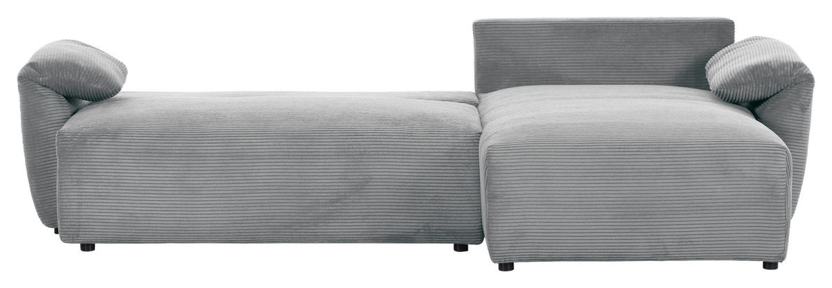 ECKSOFA in Cord Grau  - Schwarz/Grau, Konventionell, Kunststoff/Textil (266/180cm) - MID.YOU