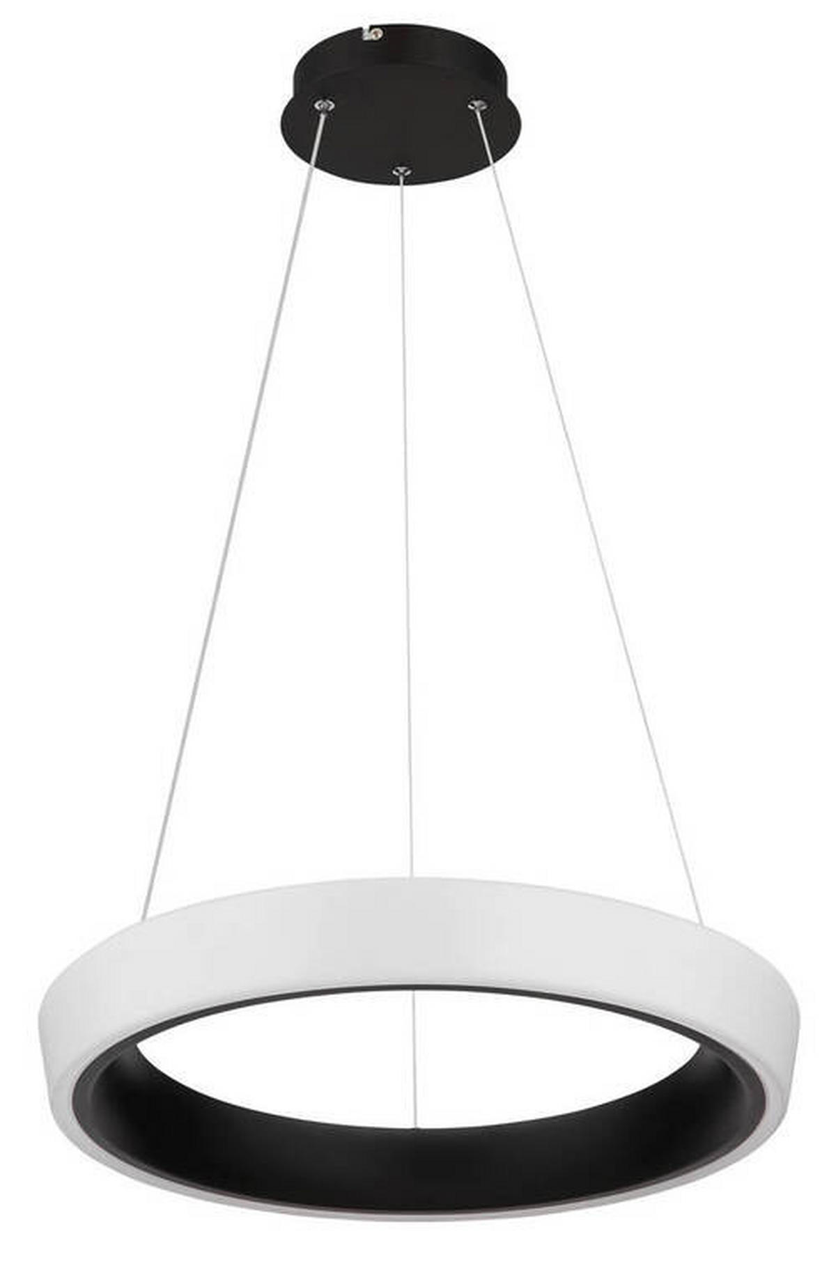 LED-HÄNGLAMPA Tabano 49,5/120 cm  - opal/svart, Design, metall/plast (49,5/120cm) - Globo