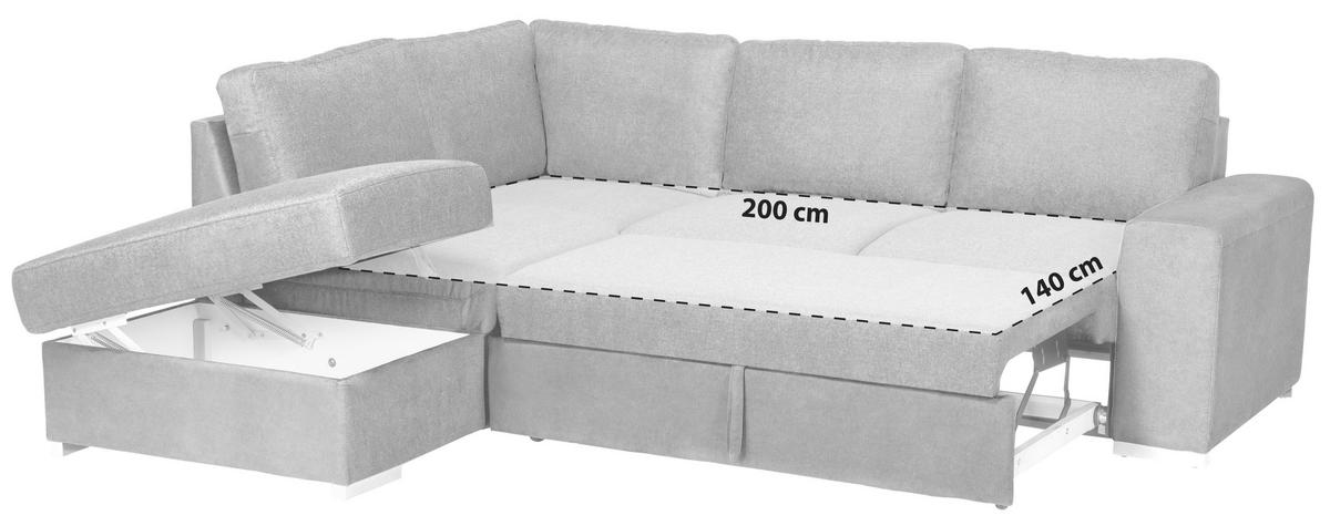 ECKSOFA Cappuccino Mikrofaser  - Chromfarben/Cappuccino, KONVENTIONELL, Textil/Metall (213/248cm) - MID.YOU