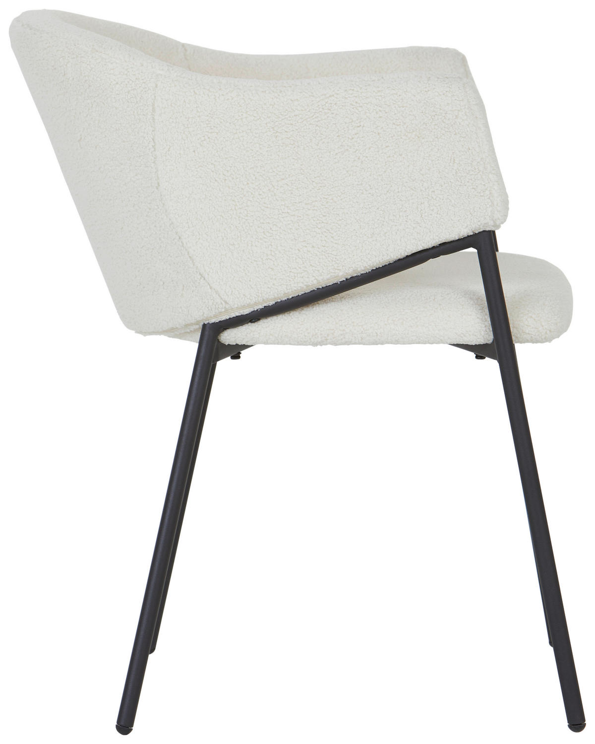 ARMLEHNSTUHL  in Eisen Teddystoff, Bouclé  - Beige/Schwarz, Trend, Holz/Textil (54/79/60cm) - Livetastic
