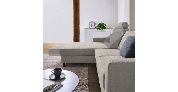 ECKSOFA in Webstoff Beige  - Beige/Schwarz, Design, Kunststoff/Textil (165/257cm) - Xora