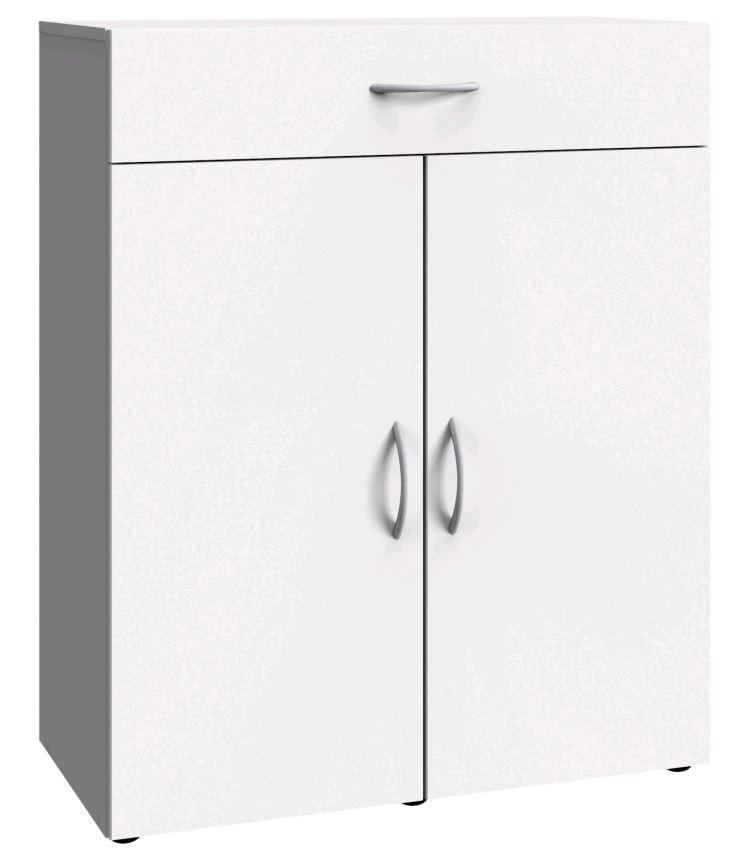 KOMMODE Weiß - Alufarben/Schwarz, Basics, Holzwerkstoff/Kunststoff (80/98/40cm) - Xora