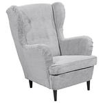 OHRENSESSEL Cord Hellgrau  - Hellgrau/Schwarz, Basics, Holz/Textil (78/102/98cm) - Carryhome