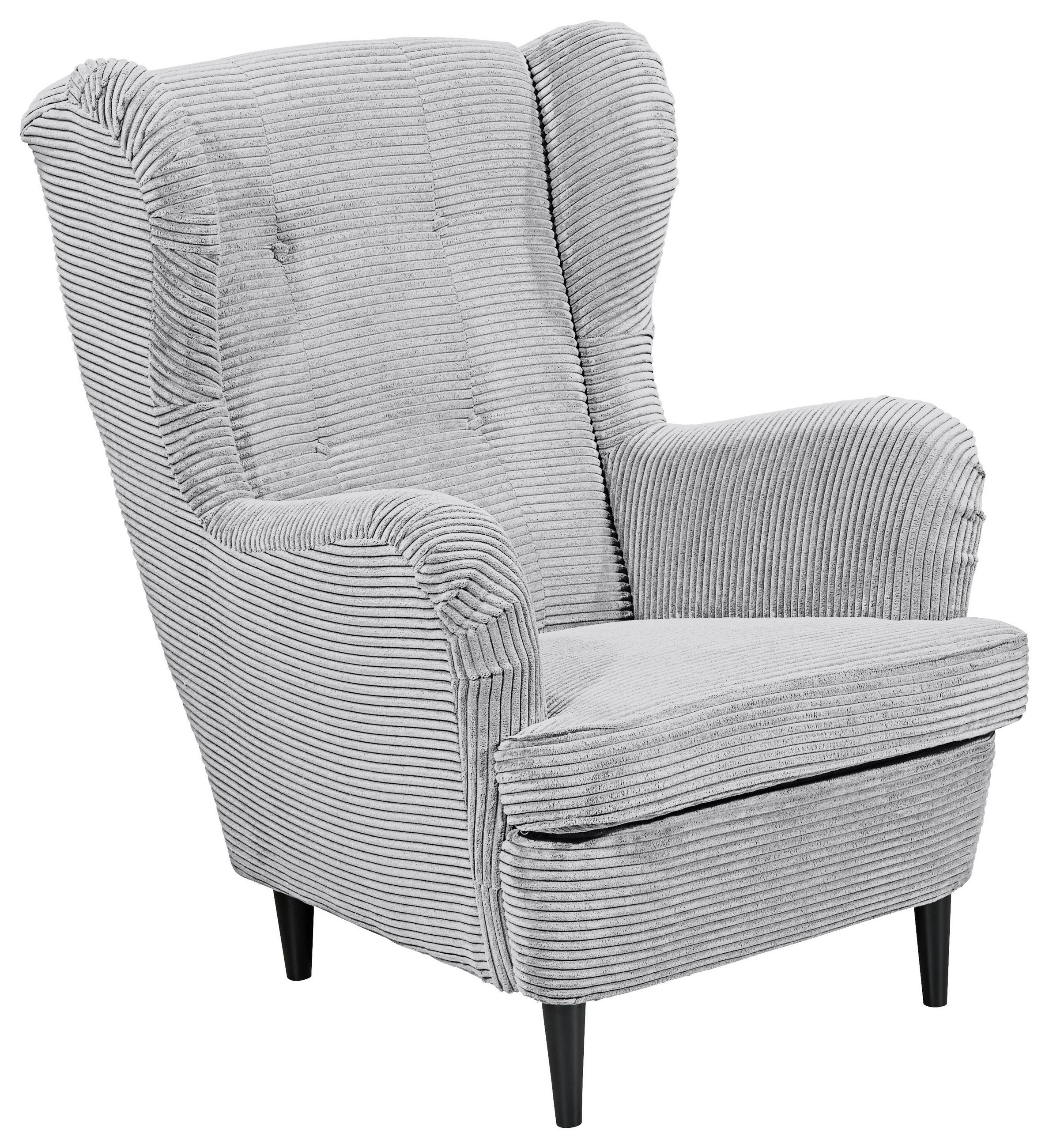 MID.YOU KŘESLO UŠÁK, textil, světle šedá