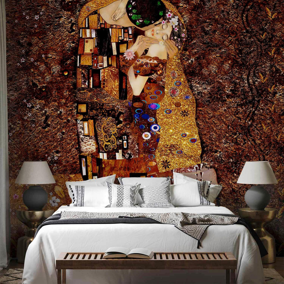 FOTOTAPETE  - Goldfarben/Braun, LIFESTYLE, Textil (150/105cm) - artgeist