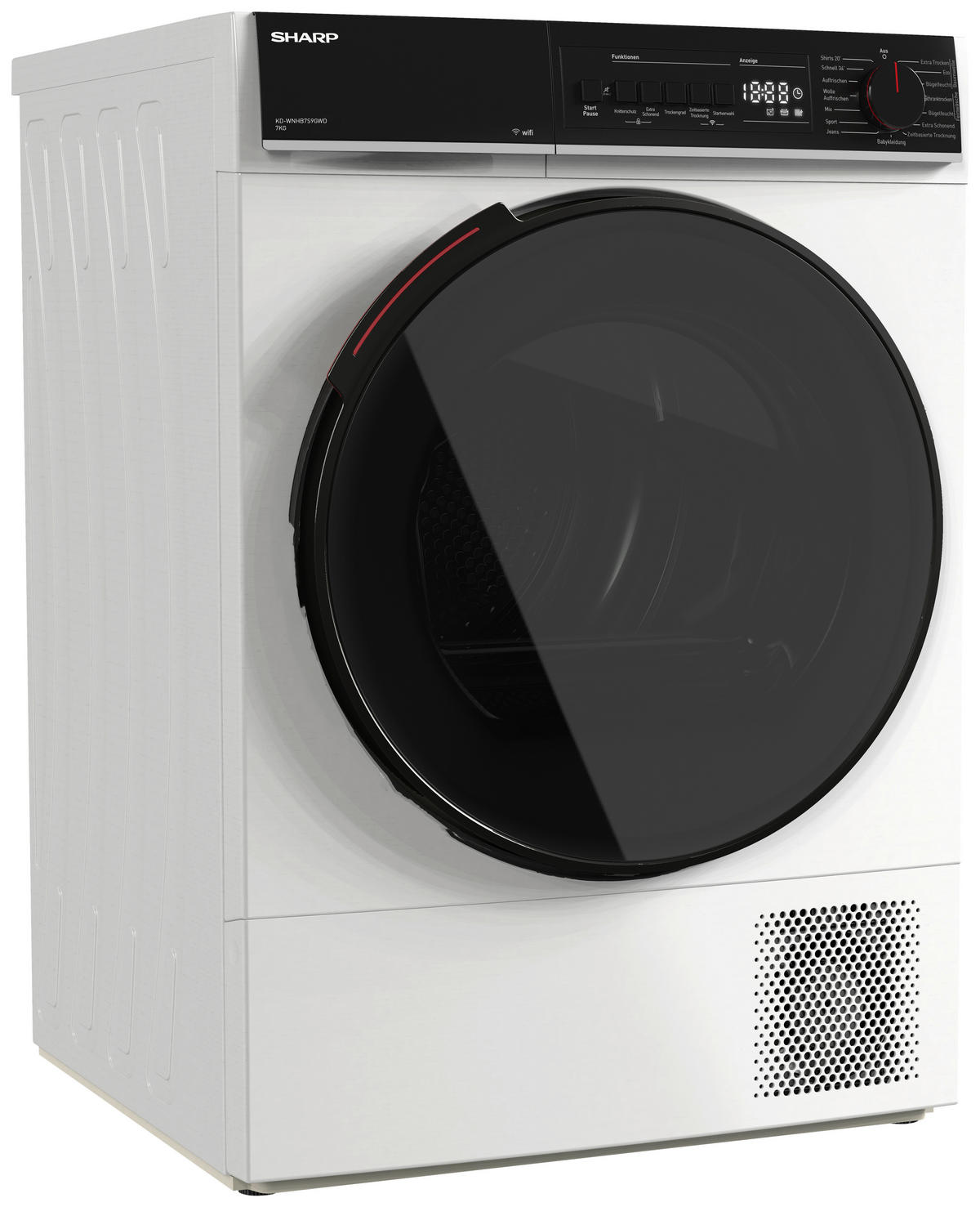 TROCKNER KD-WNHB7S9GWD-DE  - Weiß, Basics, Glas/Kunststoff (59.6/84.5/60.9cm) - Sharp