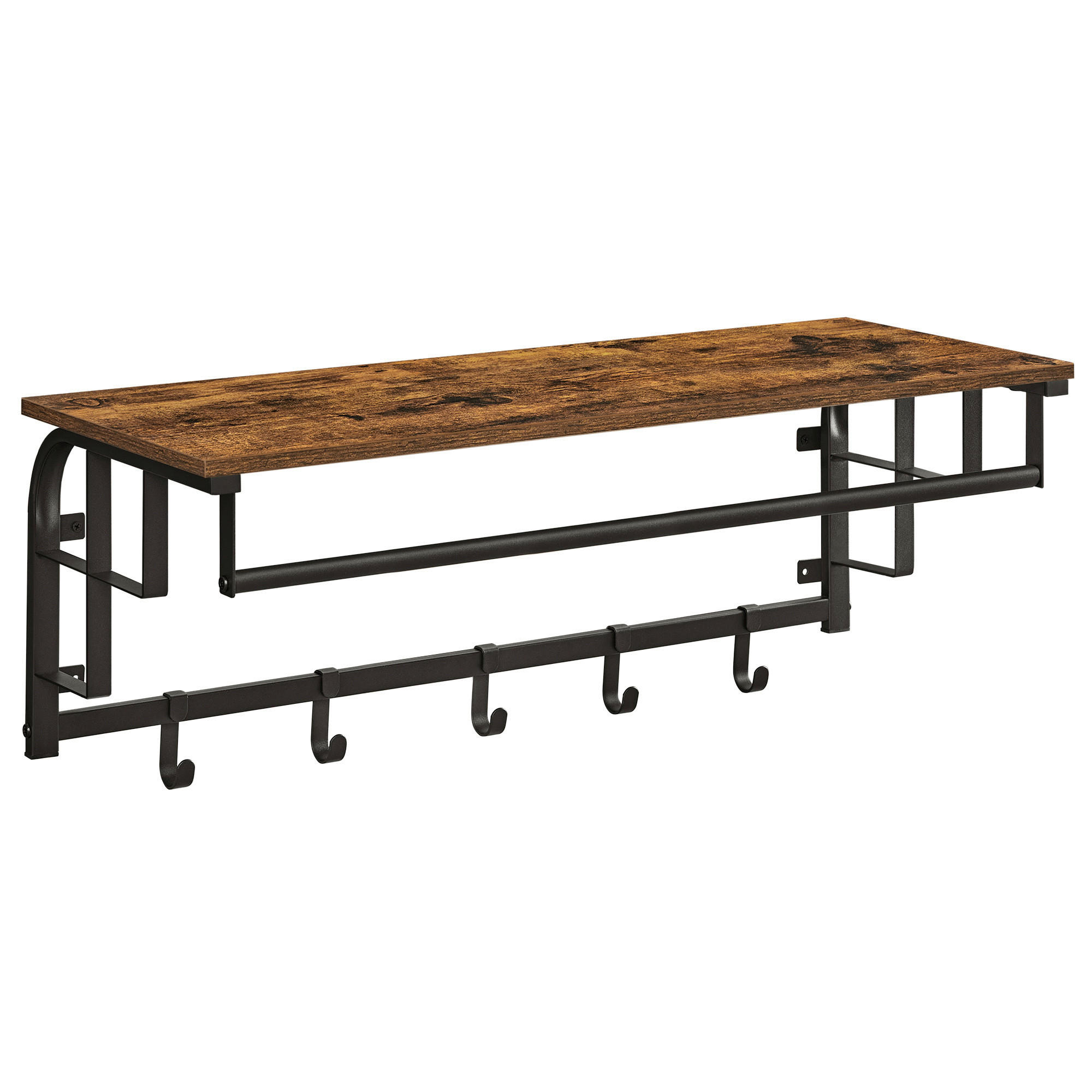 WANDGARDEROBE  in Braun, Schwarz  - Schwarz/Braun, Trend, Holzwerkstoff/Metall (80/27/30cm) - Boxxx