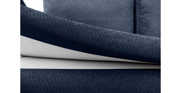 SCHLAFSOFA Struktur Dunkelblau Rückenkissen, Armlehnenkissen, Bettkasten, Schlaffunktion, Rücken echt  - Schwarz/Dunkelblau, KONVENTIONELL, Kunststoff/Textil (195/93/83cm) - Carryhome