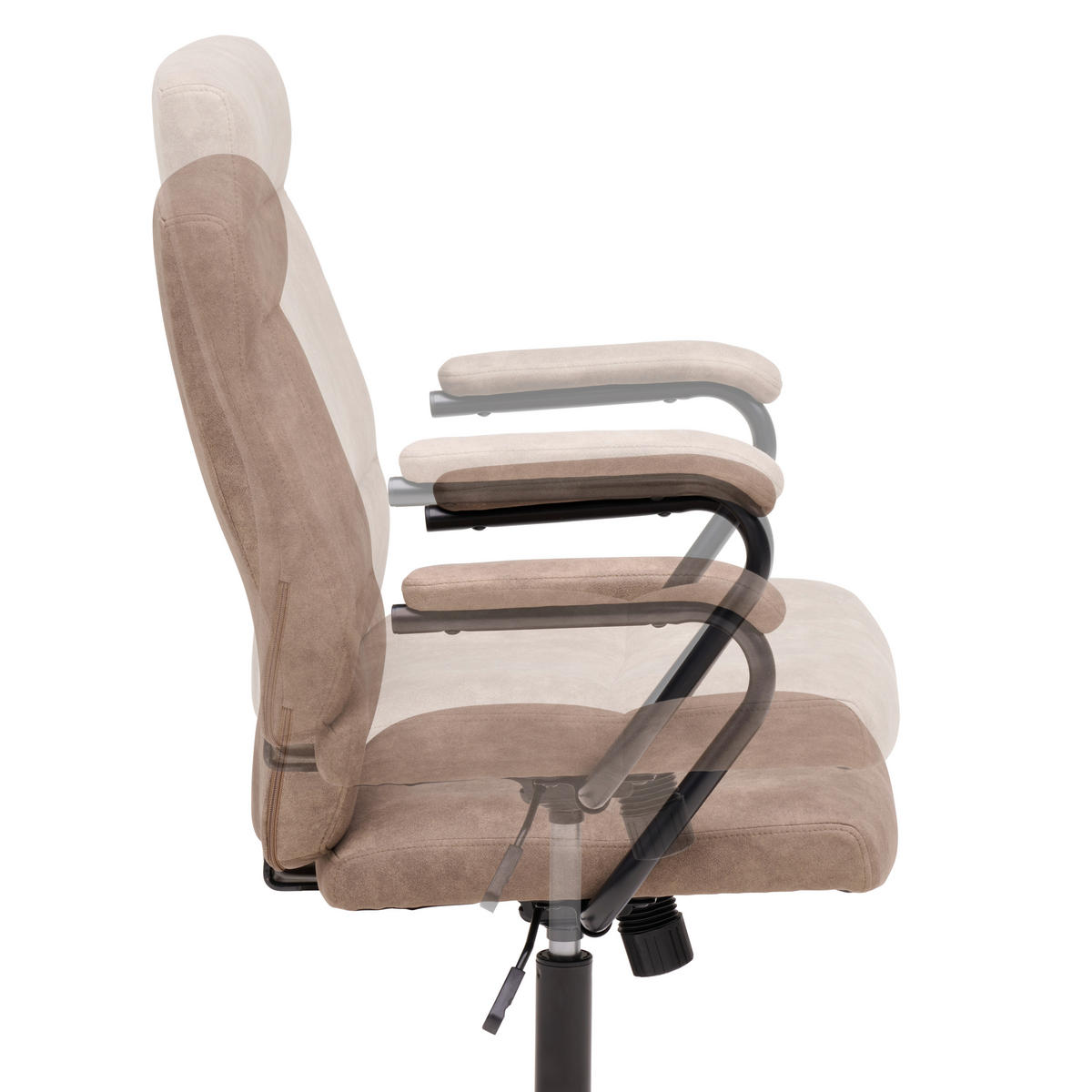 OTOČNÁ ŽIDLE, tkaná látka, černá, světle hnědá - černá/světle hnědá, Moderní, kov/textil (60/99-109/64cm) - MID.YOU