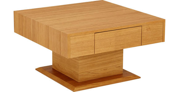 COUCHTISCH in Holz 80/80/44 cm - Eichefarben/Nickelfarben, KONVENTIONELL, Holz/Metall (80/80/44cm) - Voleo