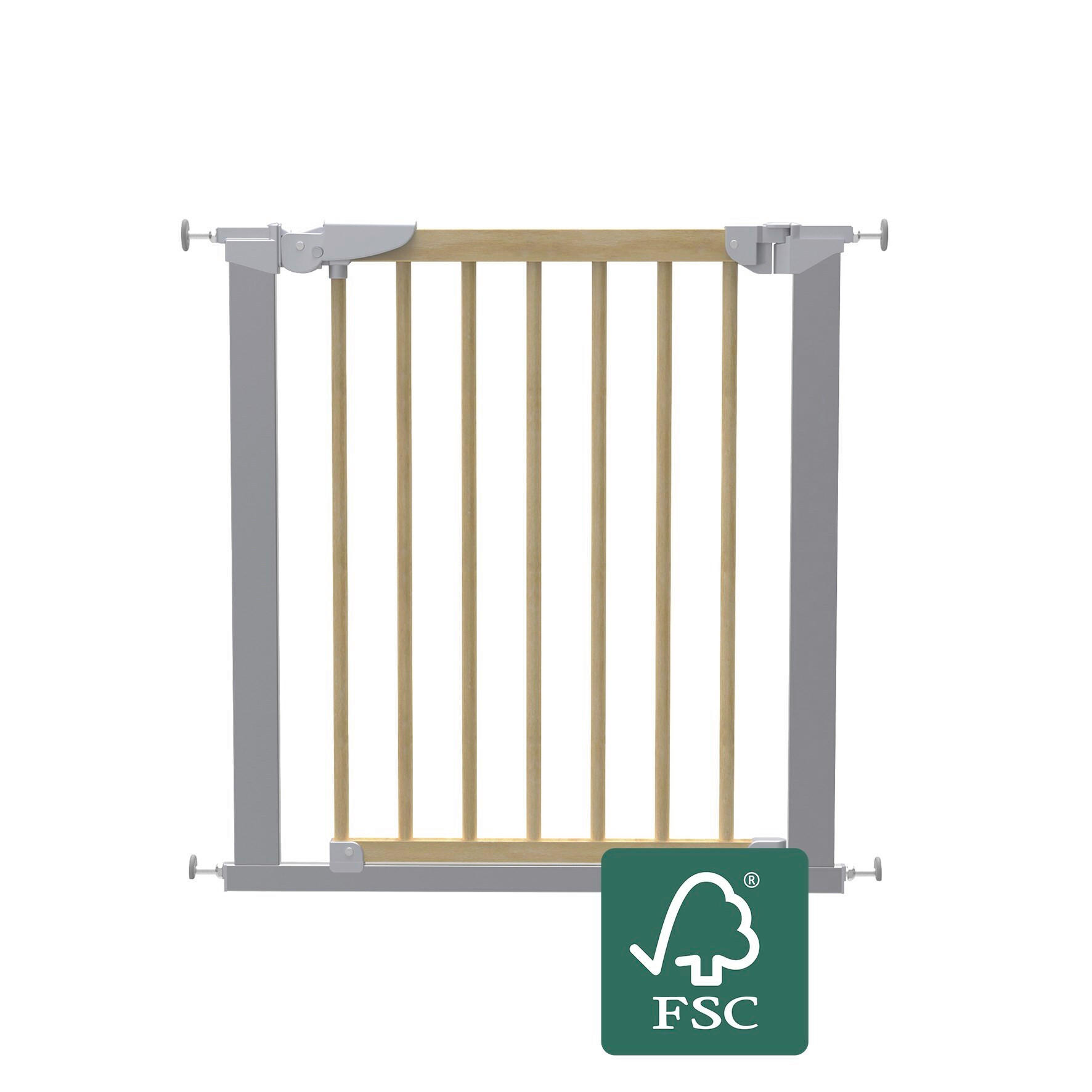 TÜRSCHUTZGITTER 77,6/73 cm  - Buchefarben/Grau, Basics, Holz/Metall (77,6/73cm) - Baby Dan