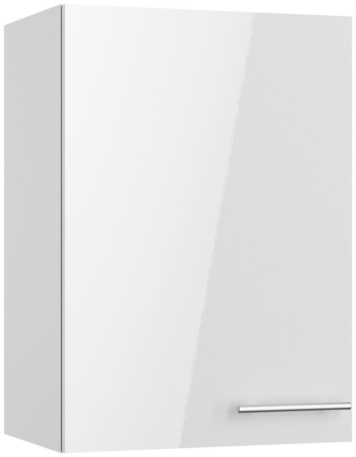 KÜCHENBLOCK 270 cm   in Weiß, Weiß Hochglanz  - Edelstahlfarben/Weiß Hochglanz, Basics, Holzwerkstoff/Metall (270cm) - Optifit