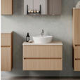 WASCHTISCHKOMBI 80 cm  - Sandfarben/Eichefarben, KONVENTIONELL, Keramik/Holzwerkstoff (80cm) - Xora