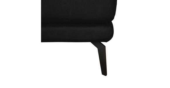 ECKSOFA in Echtleder Schwarz  - Schwarz, Design, Leder/Metall (288/184cm) - Novel