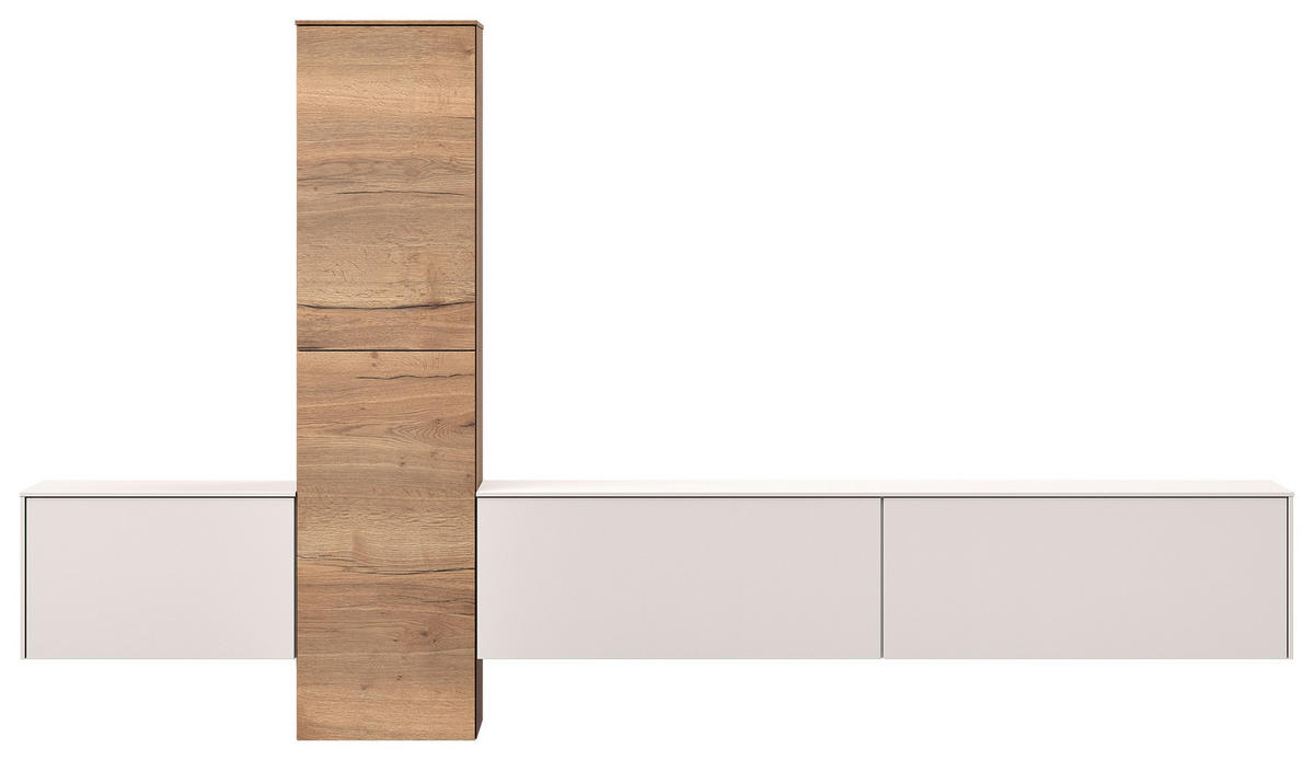 WOHNWAND  in Eichefarben, Hellgrau  282/160/37 cm  - Eichefarben/Hellgrau, Design, Holzwerkstoff (282/160/37cm) - Celina Home