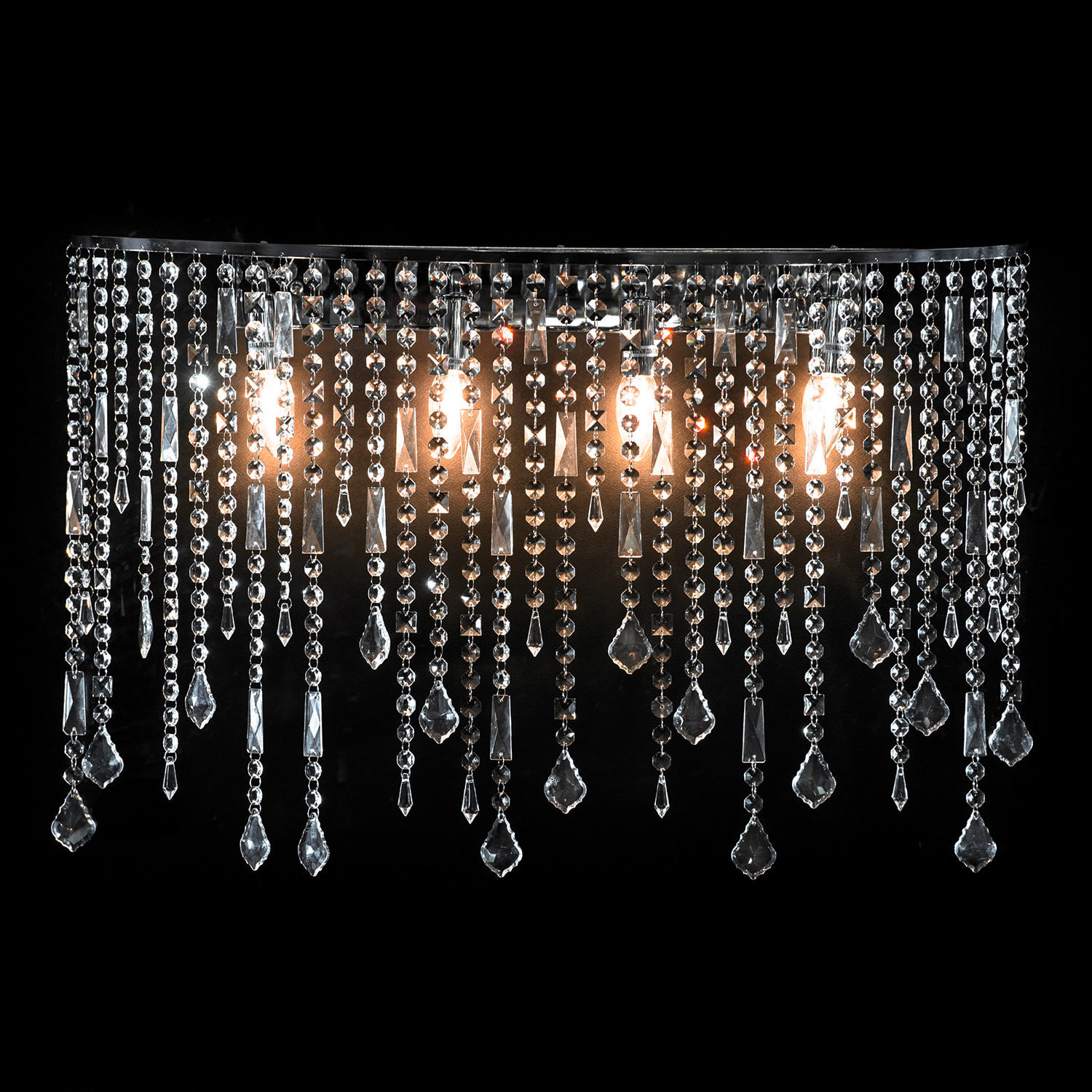 WANDLEUCHTE  75 cm  - Chromfarben, Design, Glas/Metall (75cm)