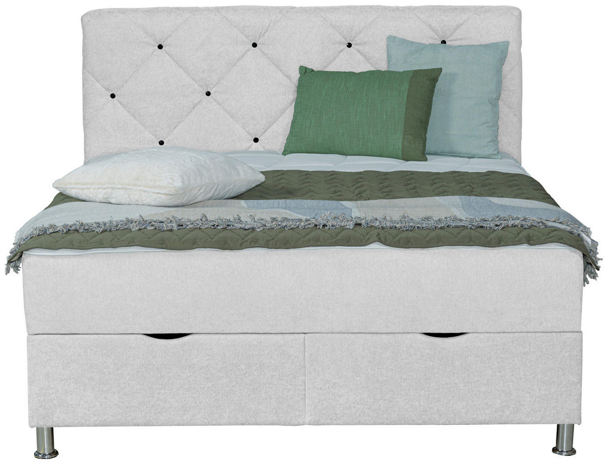 BOXBETT 180/200 cm  in Naturfarben  - Chromfarben/Naturfarben, Design, Kunststoff/Textil (180/200cm) - Boxxx