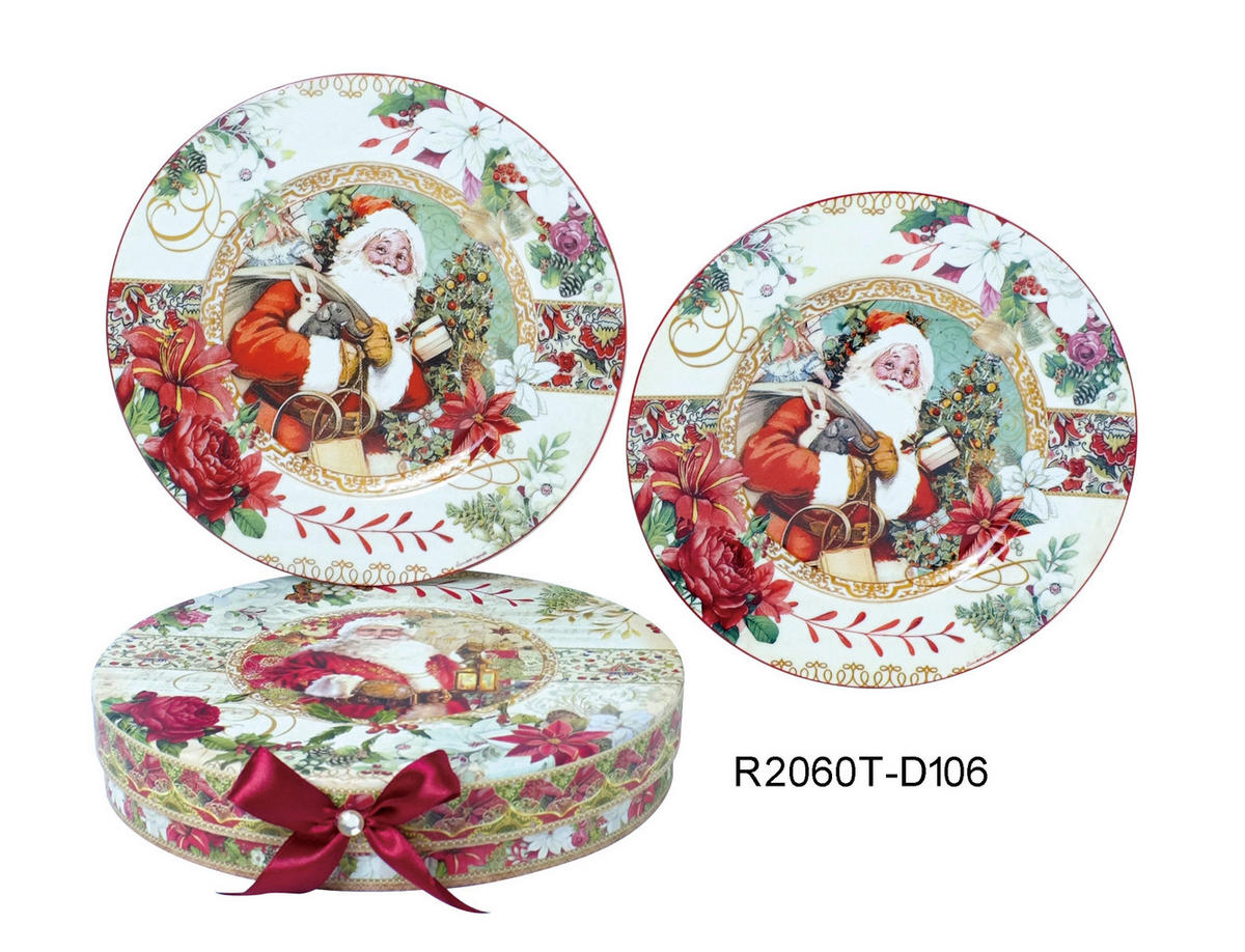 KUCHENTELLERSET 2-teilig  - Multicolor, LIFESTYLE, Karton/Keramik (19,05cm) - X-Mas