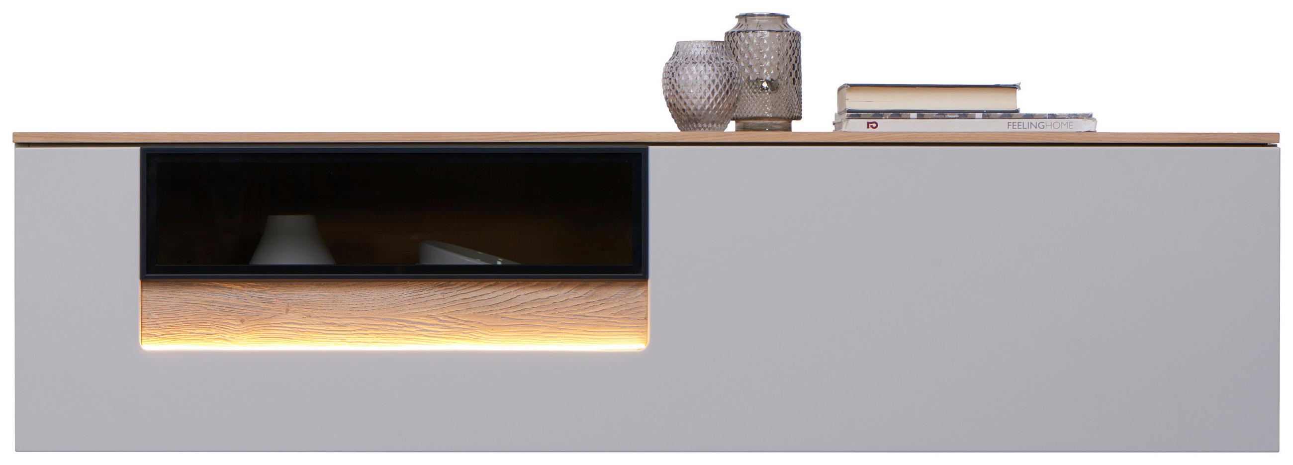 Thumbnail - Dieter Knoll Hängeelement, Hellgrau, Metall, Asteiche, furniert, 150.3x37.8x36 cm, Beimöbel erhältlich, in verschiedenen...