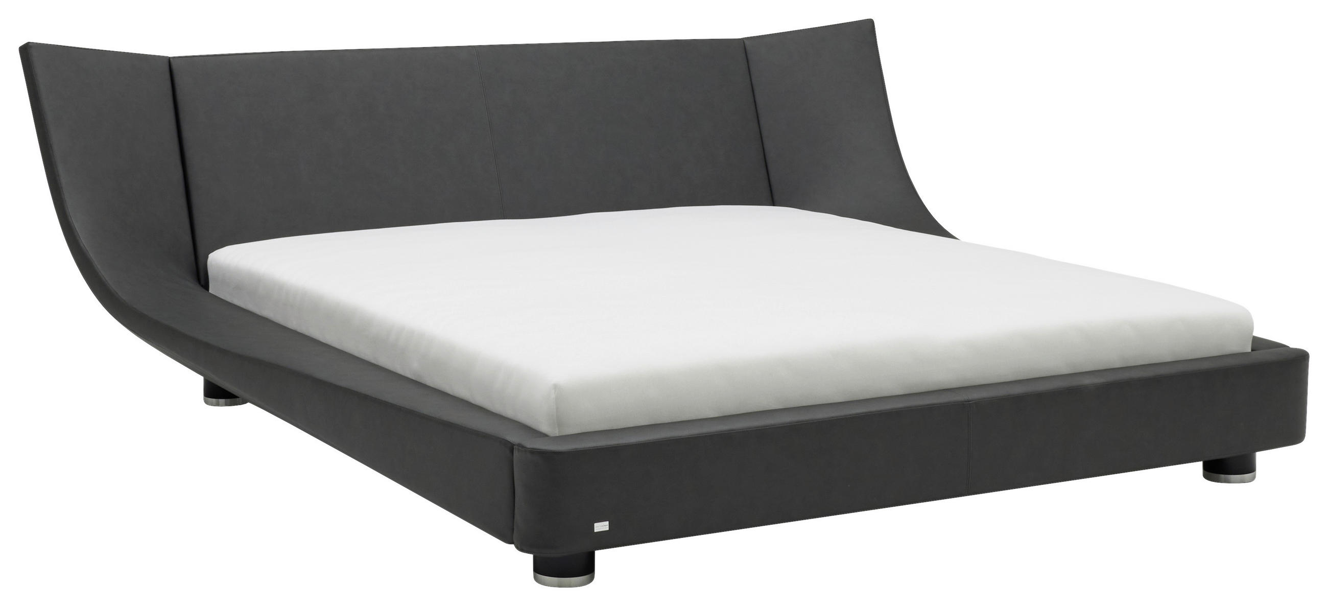 POLSTERBETT 160/200 cm,  in Anthrazit, Lattenroste, Matratzen, H2 + H3 = mittel + fest  - Chromfarben/Anthrazit, Basics, Holz/Textil (160/200cm) - RUF Betten