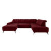 WOHNLANDSCHAFT Bordeaux Mikrofaser  - Bordeaux/Schwarz, MODERN, Textil/Metall (180/337/200cm) - Livetastic