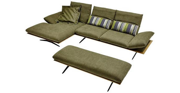 ECKSOFA in Flachgewebe Grün  - Schwarz/Grün, Design, Holz/Textil (314/159cm) - Dieter Knoll